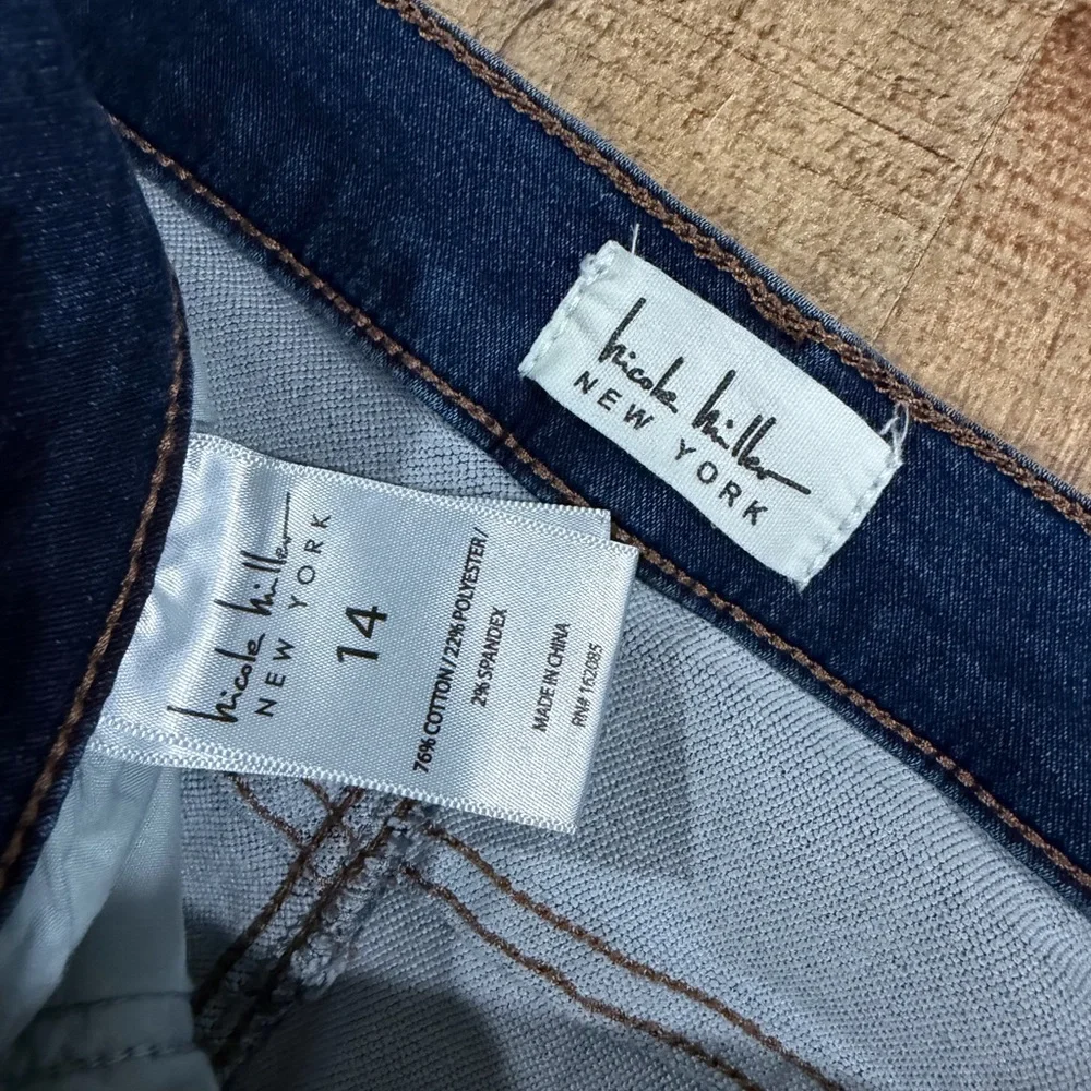 Nicole Miller Soho High Rise Dark Blue Bootcut Flare  Jeans Size 14 - Picture 4 of 5